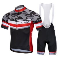 Lixada été cyclisme maillot ensemble à manches courtes vélo chemise et cuissard rembourré respirant vtt vélo équitation vélo cyclisme costume