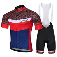 Lixada été cyclisme maillot ensemble à manches courtes vélo chemise et cuissard rembourré respirant vtt vélo équitation vélo cyclisme costume