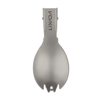Lixada Titanium Pliage Spork Couverts Spork Léger Dîner Extérieur pour Voyage Camping Randonnée