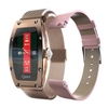 LOKMAT QUEEN Montre intelligente de 1, 14 pouces pour femmes en cuir et à double bracelet milanais