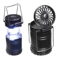 Lot de 1 lanternes de camping LED pliables 250 lm avec ventilateur