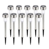 Lot de 10 lampes de jardin à LED à énergie solaire,  lampe de pelouse extérieure en acier inoxydable,  marche / arrêt automatique pour le décor d
