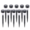 Lot de 10 lampes de jardin à LED à énergie solaire,  lampe de pelouse extérieure en acier inoxydable,  marche / arrêt automatique pour le décor d