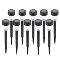 Lot de 10 lampes de jardin à LED à énergie solaire,  lampe de pelouse extérieure en acier inoxydable,  marche / arrêt automatique pour le décor d