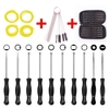 Lot de 10 outils de réglage de carburateur + étui de transport + kit de nettoyage + tube de carburant pour moteur de carburateur 2 temps commun