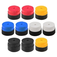 Lot de 10 poignées de raquette de tennis Poignées de raquette de badminton antidérapantes Bande anti-transpiration anti-vibration