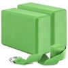 Lot de 2 blocs de yoga et sangles de yoga ensemble de blocs de fitness en mousse EVA antidérapants pour entraînement de yoga Pilates