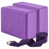 Lot de 2 blocs de yoga et sangles de yoga ensemble de blocs de fitness en mousse EVA antidérapants pour entraînement de yoga Pilates