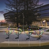 Lot de 2 lampes solaires LED en forme de lotus pour extérieur,  éclairage de jardin,  dégradé coloré,  branche de fleur,  lampe décorative,  étanche,  marche/arrêt automatique,  lampe de paysage pour patio,  pelouse,  fête de mariage,  cour