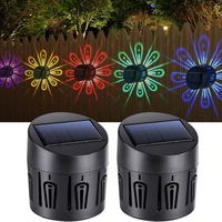 Lot de 2 lampes solaires RVB pour terrasse,  appliques murales solaires étanches,  lampes solaires d