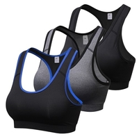 Lot de 3 brassières de sport rembourrées pour femme avec dos nageur