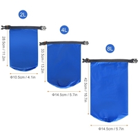 Lot de 3 sacs étanches 2L + 4L + 8L extérieurs ultra-légers pour le camping,  la randonnée,  le canotage,  le kayak