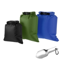 Lot de 3 sacs étanches 3L + 5L + 8L Outdoor sacs étanches ultralégers avec truelle à main pour camping randonnée voyage