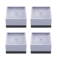 Lot de 4 coussinets de pieds pour lave-linge Coussinets anti-vibrations carrés Coussinets anti-dérapant anti-chocs et antibruit réglables en hauteur pour lave-linge Sèche-linge Meubles de réfrigérateur Appareils ménagers