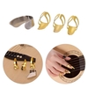 Lot de 4 Crampons 1PCS en Acier Inoxydable et 3PCS Or Couleur Doigts à Ongles Médiator Plectres Ensemble pour Guitare Électrique Acoustique Basse Accessoires