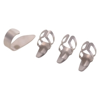 Lot de 4 Crampons en acier inoxydable 1PCS et 3PCS Plectres a ongles argentés Set pour Acoustique Guitare Electrique Accessoires Basse