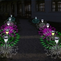Lot de 4 lampes solaires à LED avec ombre blanc chaud et coloré pour paysage
