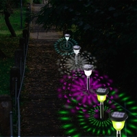 Lot de 4 lampes solaires à LED avec ombre blanc chaud et coloré pour paysage