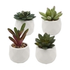 Lot de 4 mini plantes succulentes en pot Faux plantes succulentes Pot en céramique artificielle Simulation plantes ensembles