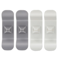 Lot de 4 organisateurs de cordons utilisés pour coller solidement sur les appareils de cuisine,  enrouleur de cordon pour petits appareils ménagers,  mixeur,  mixeur,  cafetière,  autocuiseur,  friteuse à air et cuiseur à riz (2 blancs + 2 gris).