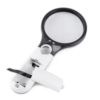 Loupe KKmoon avec loupe lumineuse 2.5X 45X Loupe éclairée portative LED à fort grossissement pour lire le timbre de journal de carte de bijoux