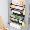 LSF2019052 Cuisine Rack Réfrigérateur Organisateur Réfrigérateur Étagère De Côté Magnétique Réfrigérateur Organisateur Porte-serviette En Papier Pots À Épices Rack Cuisine Stockage Assaisonnement Bocaux Organiseur Réfrigérateur Étagère De