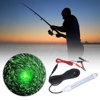 Lumière de pêche nocturne sous-marine IP68 leurre appât 12-24V 10W 120LEDs 1000lm LED lampe de trouveur de poisson submersible avec cordon de 6m / 19.69ft