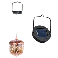 Lumière solaire extérieure suspendue lanterne solaire jardin lumière solaire extérieure avec poignée rétro métal étanche Patio cour voie décorative 1 Pc Bronze