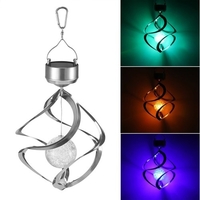 Lumière solaire spirale Spinner carillon éolien solaire LED changement de couleur suspendu vent lumière étanche veilleuse