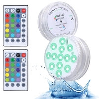 Lumière submersible de piscine avec télécommande IR Dimmable 13pcs RGBW LED Lampe de fontaine d