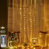 Lumières de rideau 9.8X9.8Ft 300 LEDs lumières de fée alimentées par USB avec télécommande