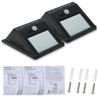 Lumières murales imperméables de sonde solaire de 20 LED