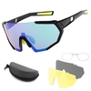 Lunettes de cyclisme avec 2 verres interchangeables UV400 Lunettes de soleil de sport VTT Lunettes de vélo de route pour hommes femmes Course à pied Conduite Pêche Baseball Golf