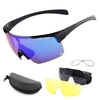 Lunettes de cyclisme avec 3 verres interchangeables UV400 Lunettes de soleil de sport VTT Lunettes de vélo de route pour hommes femmes Course à pied Conduite Pêche Baseball Golf