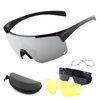 Lunettes de cyclisme avec 3 verres interchangeables UV400 Lunettes de soleil de sport VTT Lunettes de vélo de route pour hommes femmes Course à pied Conduite Pêche Baseball Golf