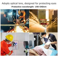 Lunettes de sécurité optiques avec jambe télescopique 190-540nm Lunettes de protection de sécurité Lunettes avec sac de rangement en tissu et boîte rigide