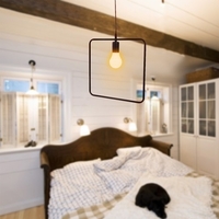 Lustre Lustre en fer industriel Vintage Loft E27 200V-240V LED pour cuisine salon chambre couloir salle à manger chaud blanc lumière noir