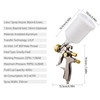 LVLP Kit de pistolet à air comprimé 1, 8 mm 600 cc Fluid Cup Gravity Feed Air Paint Pulvérisateur Mini Handheld 360 degrés Pistolet à peinture pour réparation de voiture Meubles Surface Peinture murale Modèles de bricolage