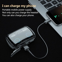 M10 BT5.1 Casque sans fil Couplage automatique Réduction du bruit Contrôle tactile IPX7 Étanche 2000mAh Boîte de charge Affichage de l