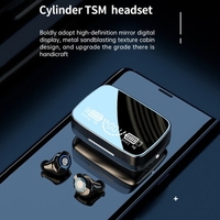 M17 BT5.1 Casque sans fil Couplage automatique IPX7 Boîte de charge étanche 2000mAh Affichage de la puissance à trois écrans Powe Bank (type miroir,  noir)