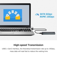 M.2 NVMe & SATA double protocole boîtier de disque dur Mobile boîtier SSD externe Transmission haute vitesse coque en alliage d
