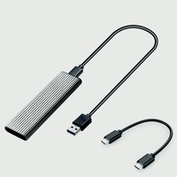 M.2 SATA NVME vers USB 3.1 boîtier de disque dur double protocole 10 Gbps coque en alliage d