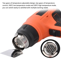 Machine à air chaud portable sans fil Équipement de chauffage rechargeable au lithium Outil électrique réglable avec 3 buses + 2 piles + adaptateur