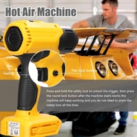 Machine à Air chaud portable sans fil équipement de chauffage Rechargeable au Lithium température outil électrique réglable avec 4 buses Compatible avec batterie au Lithium Makita 18V