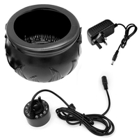 Machine à brumiser Halloween Sorcière Pot à fumer Mist Maker Pulvérisateur à flamme noire avec atomiseur à lumière LED Humidificateur d