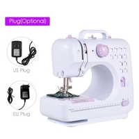 Machine à coudre domestique multifonction haut de gamme réglable 2 vitesses 12 points Pédale lumière LED avec kit de couture 172 pièces avec étui de rangement en cuir pour débutants DIY Amateurs de fabrication à la main