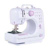 Machine à coudre domestique multifonction haut de gamme réglable 2 vitesses 12 points Pédale lumière LED avec kit de couture 172 pièces avec étui de rangement en cuir pour débutants DIY Amateurs de fabrication à la main
