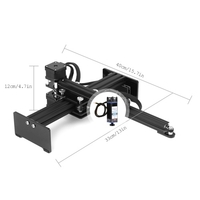 Machine de gravure laser 450nm 10W Longueur focale réglable Mini imprimante de gravure laser de bureau Portable Carver DIY Laser Marque Marque Imprimante Zone de travail 170x200mm,  Compatible avec le logiciel GRBL