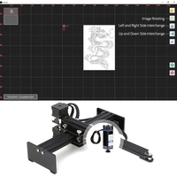 Machine de gravure laser 450nm 5.5W Longueur focale réglable Mini imprimante de gravure laser de bureau Portable Carver DIY Laser Marque Marque Imprimante Zone de travail 170x200mm,  Compatible avec le logiciel GRBL