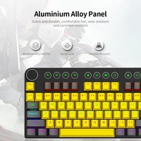 Magic-Refiner MK13 Clavier mécanique filaire 104 touches Clavier de jeu à lumière mixte avec interrupteur bleu mécanique jaune et noir